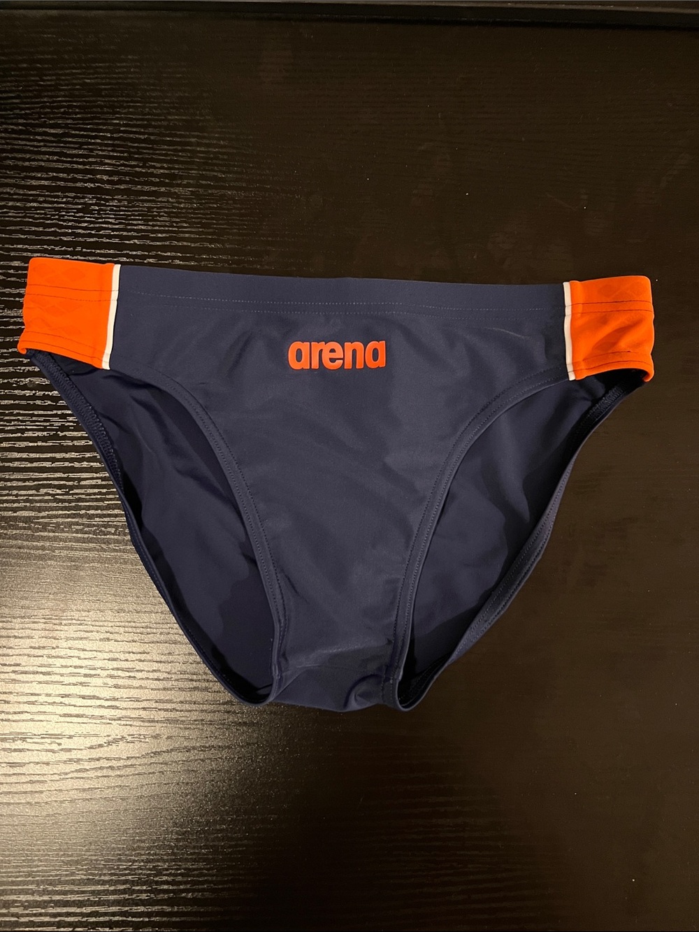 Arena Navy and Orange Men's Swim Brief